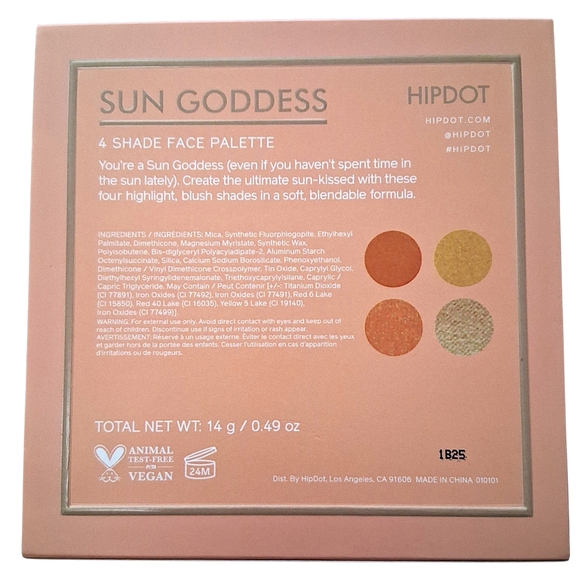 Hipdot Sun Godess 4 Shade Face Palette blush' highlighter ' bronzer' contour' - Picture 4 of 4